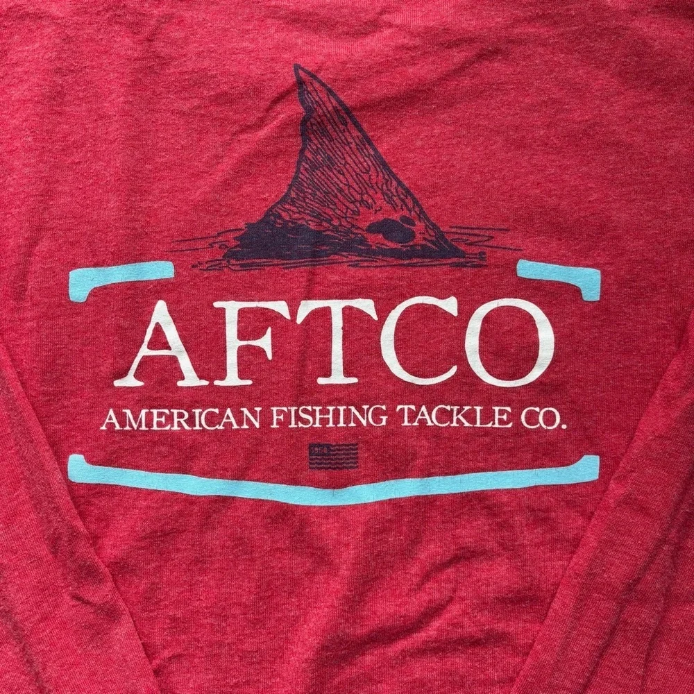 AFTCO Long Sleeve Graphic Tee | Red Heather | Boy’s XL